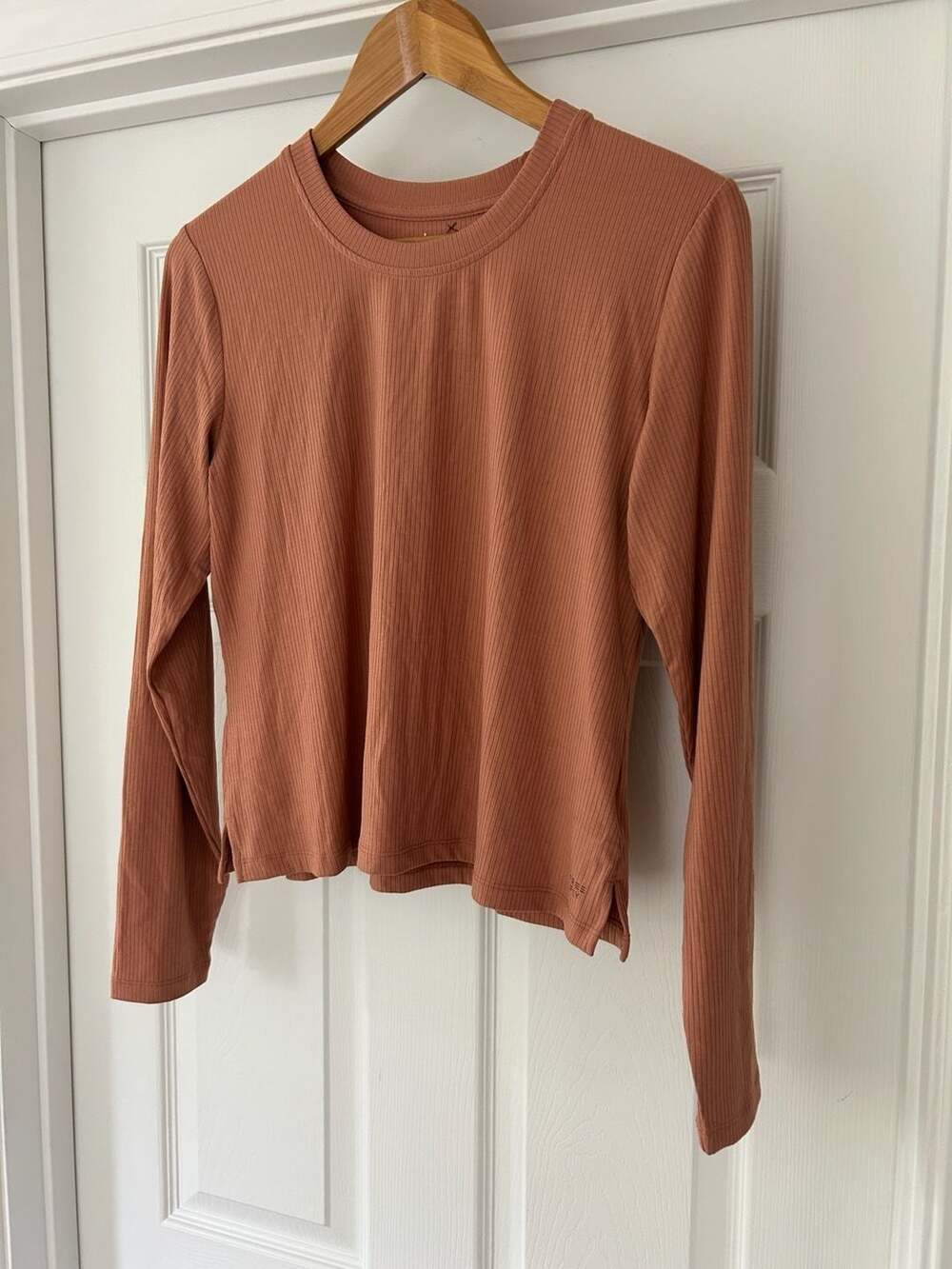 Free Fly Women's Ribbed Long Sleeve Crew Neck Shirt Size L